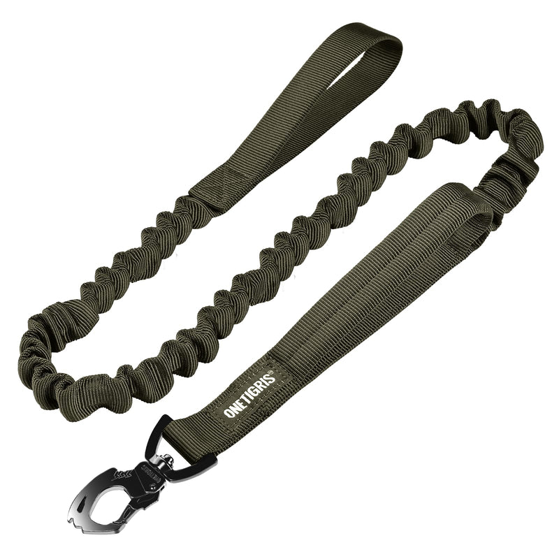 Tactical Dog Training Bungee Leash with 2 Control Handle Quick Release Nylon Leads Rope(Ranger Green) - PawsPlanet Australia