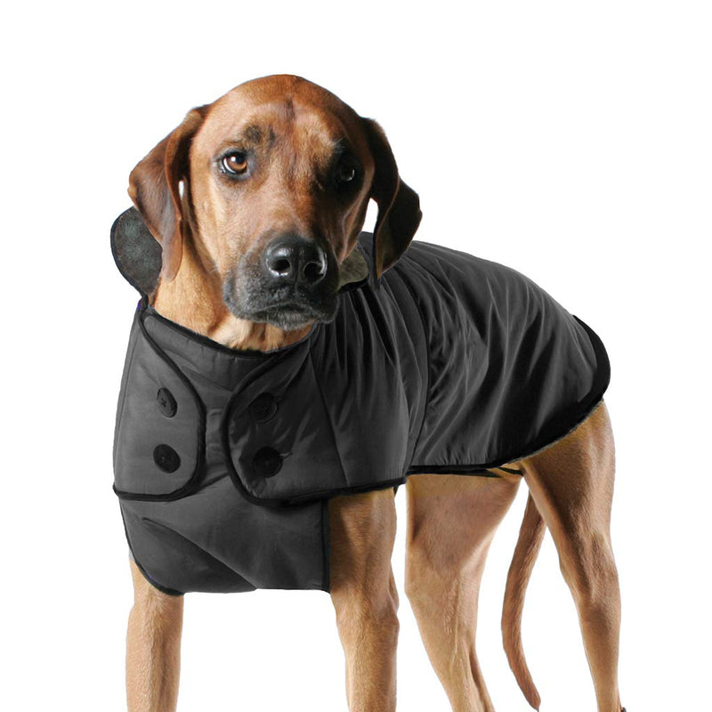 MUTTLUKS, Belted Winter Dog Coat with Waterproof Windproof Breathable Fabric 12 Black - PawsPlanet Australia