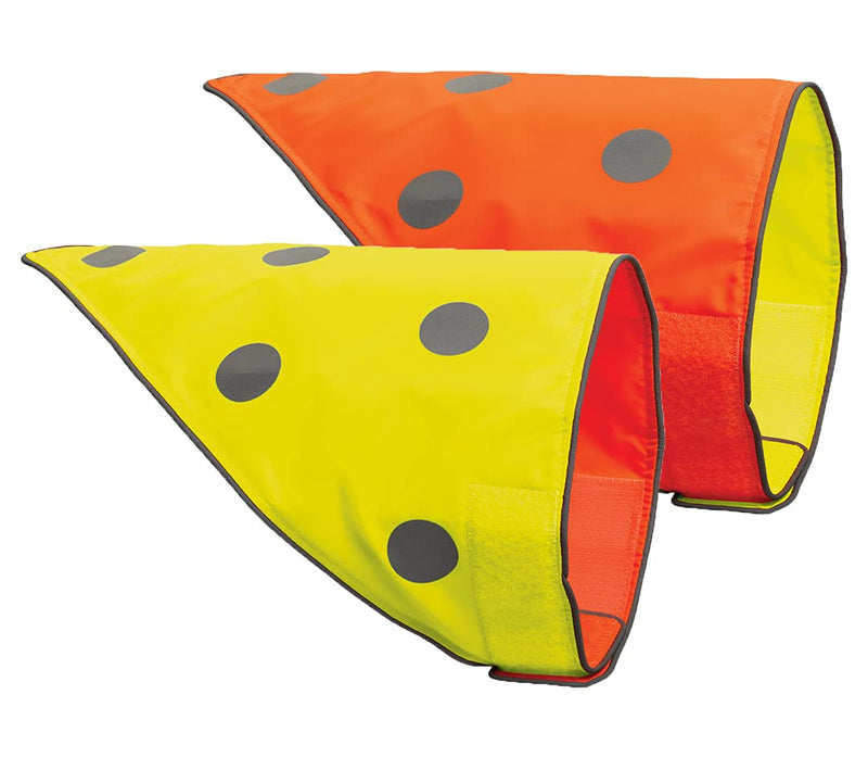 SPOT THE DOG! Reflective Bandana Bib Safety Apparel for All Dogs - Easy Fastening Closure, Reversible High Visibility Fluorescent Orange/Yellow L-XL L-XL (Neck: 17"-29.5") - PawsPlanet Australia