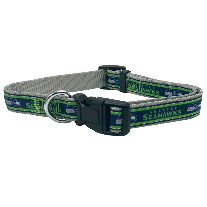 Pets First NFL Seattle Seahawks Licensed PET COLLAR, Small - Heavy-Duty, Strong, and Durable Dog Collar. Available in 31 Football Teams and 4 Sizes