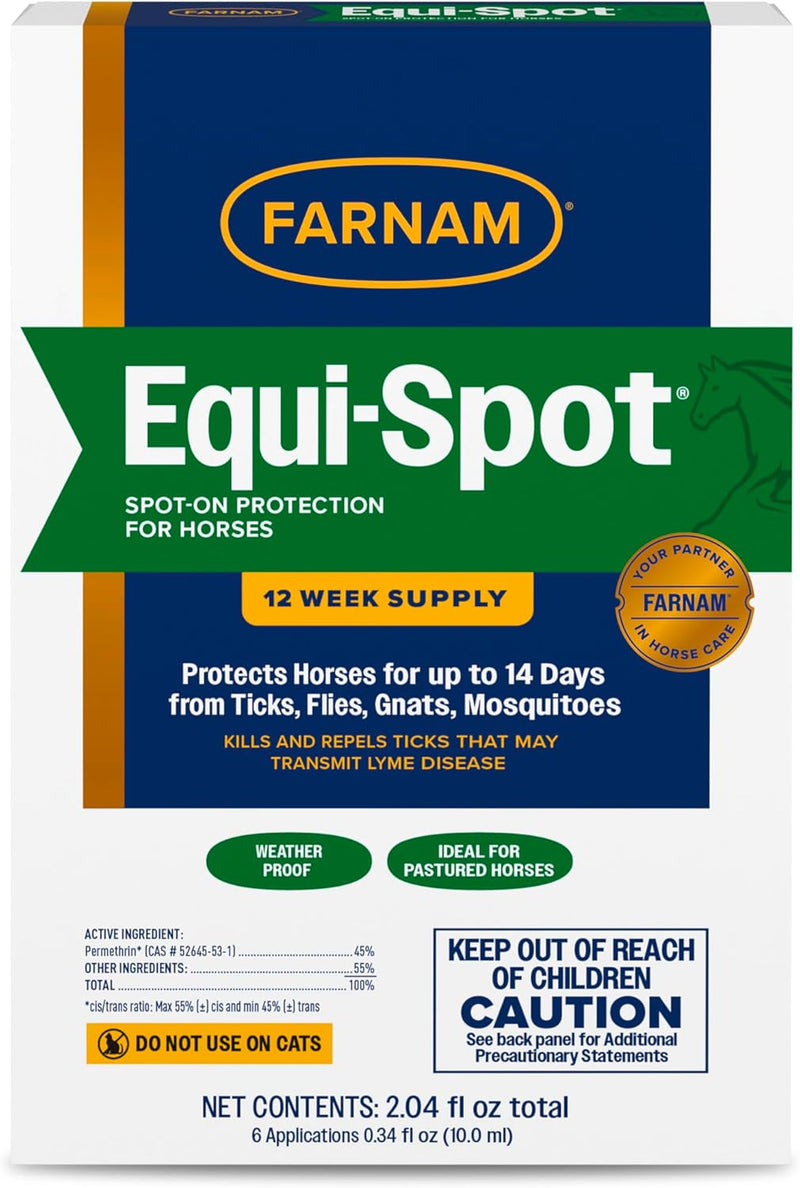 Farnam Equi-Spot Spot On Protection for Horses, 12-Week Supply with 6 Applications 12 week supply - PawsPlanet Australia