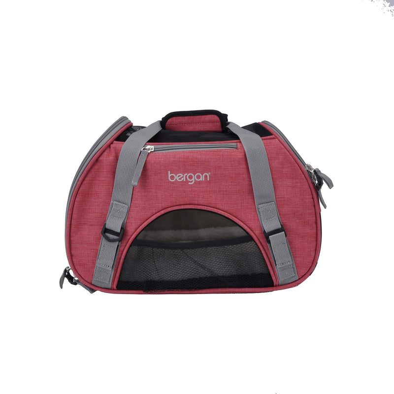 Coastal Pet Bergan Comfort Carrier - Breathable Travel Carrier for Dogs & Cats - Heather Berry, 16" x 8" x 11" 11.5"L x 16.0"W x 8.0"H - PawsPlanet Australia