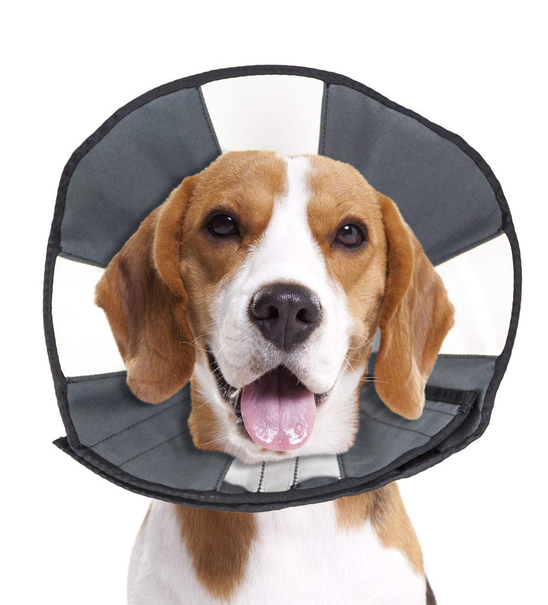 ZenPet Pet Recovery Cone E-Collar for Dogs and Cats - Always Use with Your Pet's Everyday Collar - Comfortable Soft Collar is Adjustable for a Secure and Custom Fit (Medium) Medium gray - PawsPlanet Australia