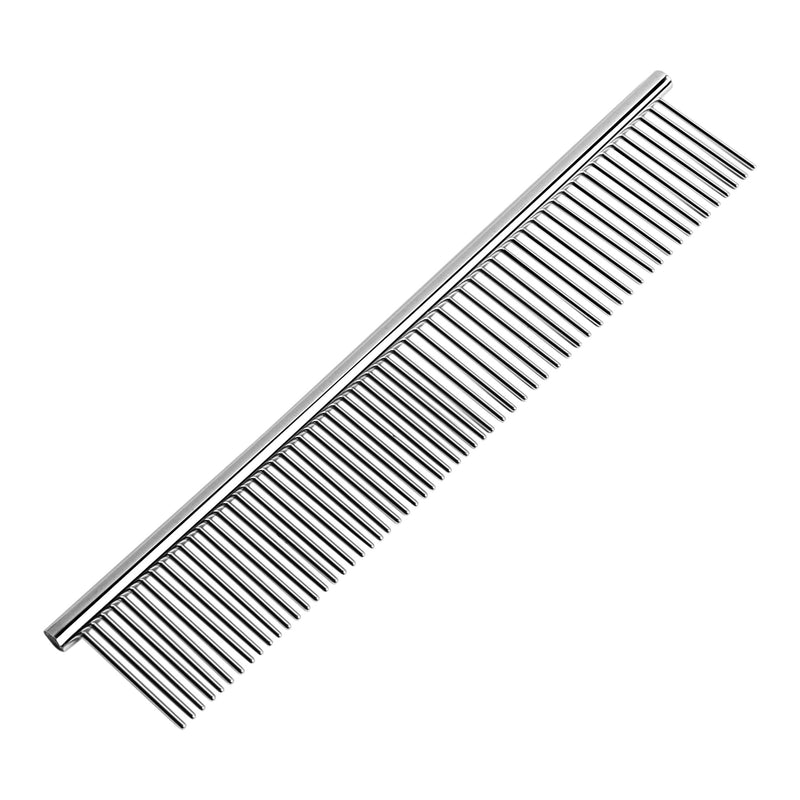 uxcell Metal Dog Comb with Rounded Teeth, 1 Pack Pet Hair Care Tool Dog Grooming Comb for Removing Tangles and Knots, Pet Comb for Long and Short Haired Dogs and Cats, 7.3IN - PawsPlanet Australia