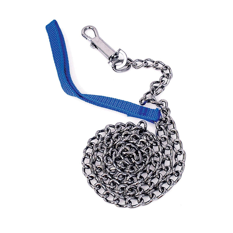 SURTEK Dog Leash - 4' x 5/32" Chain Pet Leash with Locking Clasp & Double-Stitched Nylon Handle -,BlueNavy 4' x 5/32" - PawsPlanet Australia