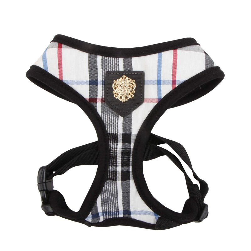 Puppia Junior Over-The-Head Dog Harness Checkered Pattern No Choke No Pull Adjustable Chest Belt Walking Training for Small and Medium Dog, Black, X-Large - PawsPlanet Australia