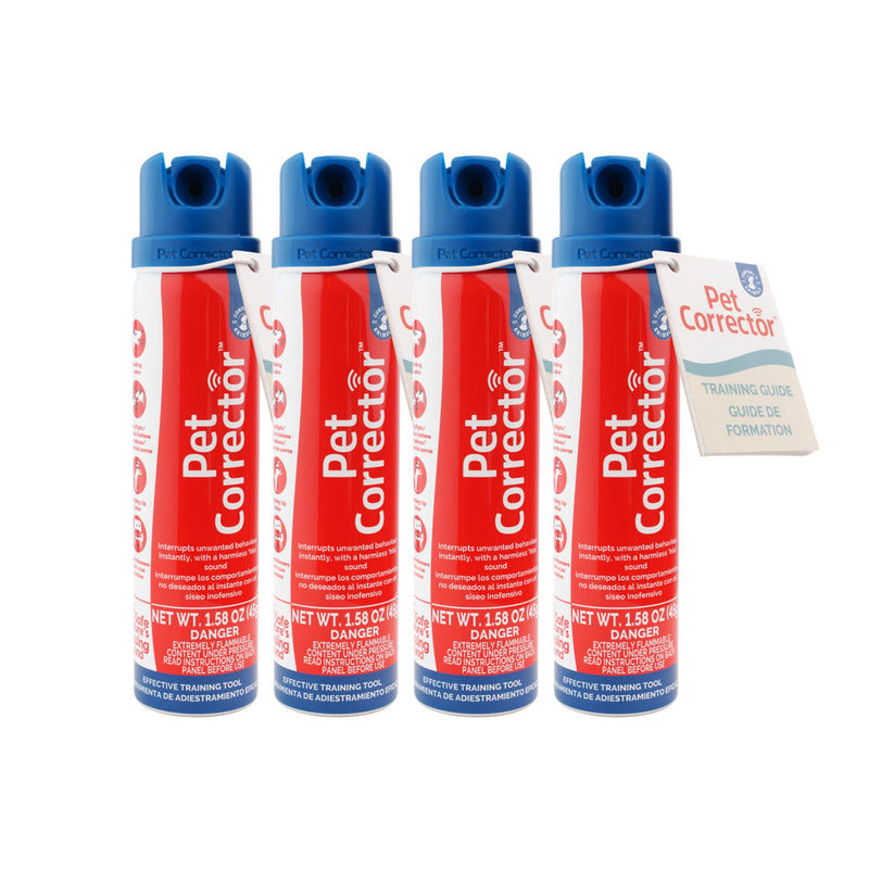 PET CORRECTOR Dog Trainer, 50ml. 4 Pack- Stops Barking, Jumping Up, Place Avoidance, Food Stealing, Dog Fights & Attacks. Help stop unwanted dog behaviour. Easy to use, safe, humane and effective. - PawsPlanet Australia