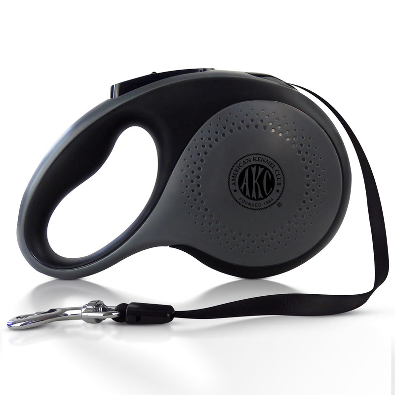 American Kennel Club Retractable Dog Leash, 16.4ft, Tangle-Free, Ergonomic Grip, One-Hand Brake, for Medium & Large Dogs up to 66 lbs Medium Dog (Up to 66 lbs) Gray/Black - PawsPlanet Australia