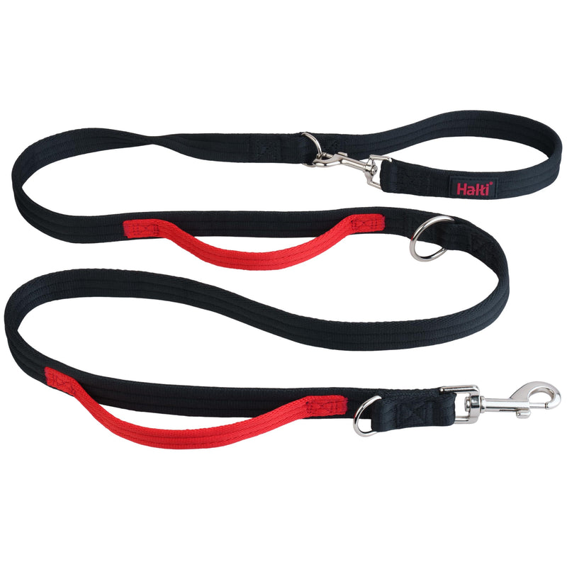 HALTI Control Leash - Multifunctional Double-Ended Dog Leash with 2 Handles, Ideal for Anti-Pulling Dog Training, Lightweight & Durable, Suitable for Dogs & Puppies (Size Large, Black, 2m) Single - PawsPlanet Australia