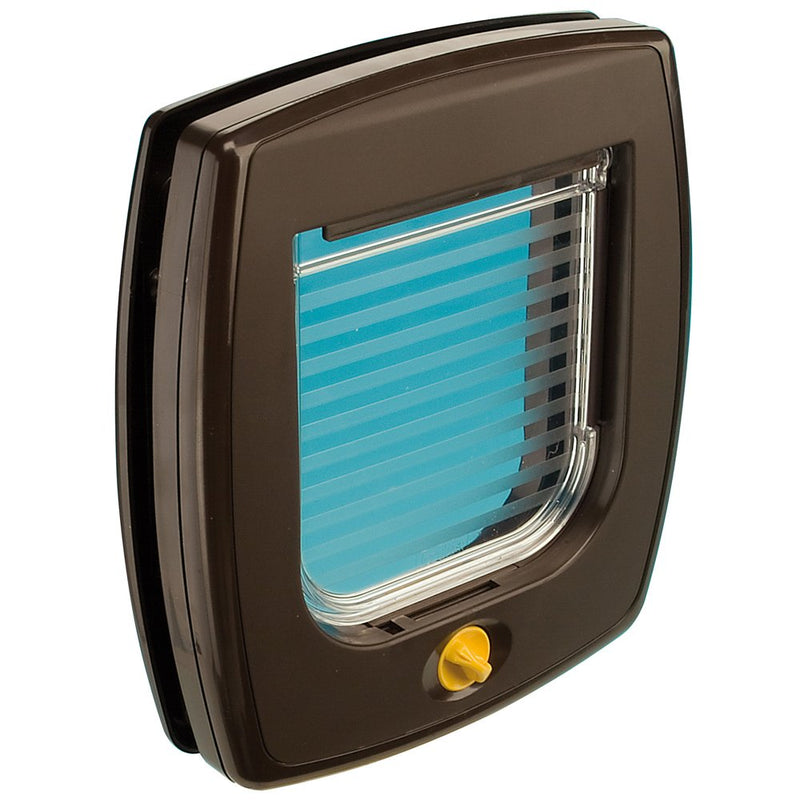 Cat Door Swing 3" w/ 4-Way Locking System | Universal Pet Door in Brown for Interior & Exterior Use Ideal for Small Cats & Dogs Up to 12 Pounds | 1-Year Manufacturer's Warranty - PawsPlanet Australia