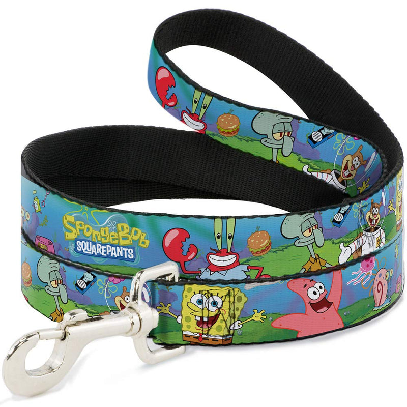 Buckle-Down Pet Leash - SpongeBob and Friends/Logo - 4 Feet Long - 1" Wide - PawsPlanet Australia