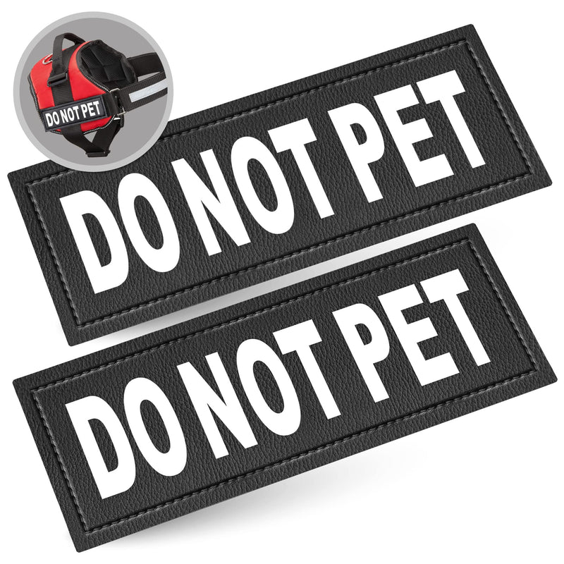 Industrial Puppy Do Not Pet Patch - Attachable Patches with Hook Backing for Do Not Pet Dog Vest Harness or Collar - Service Dog, Emotional Support, Service Dog in Training, and Therapy Patches Black, White Large (2 x 6") - PawsPlanet Australia