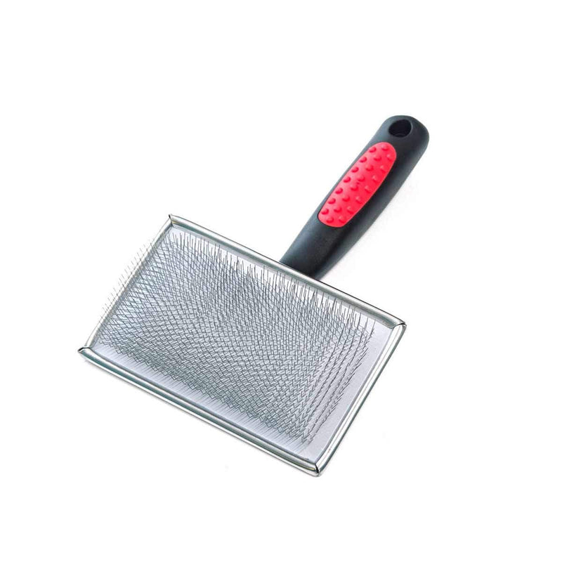 Ryan's Pet Supplies Paw Brothers Flat Slicker Brush for Dogs, Dog Brush for Short Haired Dogs, Professional Grade, Coated Tips, Gentle on Skin, Maximum Coverage, Medium, 3.5 in x 1.625 in Medium 3.5 X 1.625in - PawsPlanet Australia