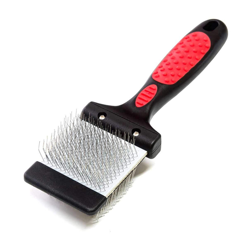 Ryan's Pet Supplies Paw Brothers Double Sided Extra Firm Flex Slicker Brush, Professional Grade, Angled Stainless Steel Pins, Comfort Grip, Flexible Head, Extra Firm, Large - PawsPlanet Australia
