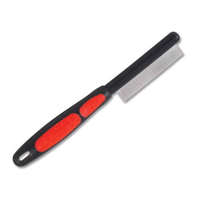 Ryan's Pet Supplies Paw Brothers Flea Comb for Small and Large Dogs and Cats with Handle, Professional Dog Grooming Kit and Supplies, Puppy Essentials, Black and Red, 8.8 Inches - PawsPlanet Australia