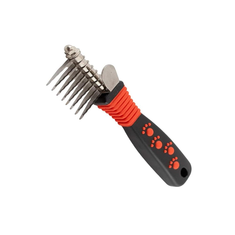RYAN'S PET SUPPLIES Paw Brothers 8-Blade Dematting Brush, Comb Tool for Dog Grooming, Stainless Steel Blades, Comfort Grip, Gentle on Skin, Doodles, Poodles, Rake for Matted Fur Removal - PawsPlanet Australia
