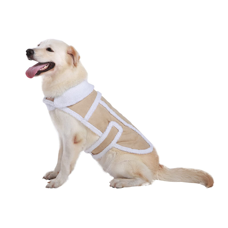Namsan Medium-Large Dog Coat for Winter, Fleece Dog Jackets with Leash Hole Large Breeds, Warm Doggie Coats for Medium Dogs, Dogs Vest with Adjustable Magic Tape, Easy to Wear, L L(Chest 26.5"-31")