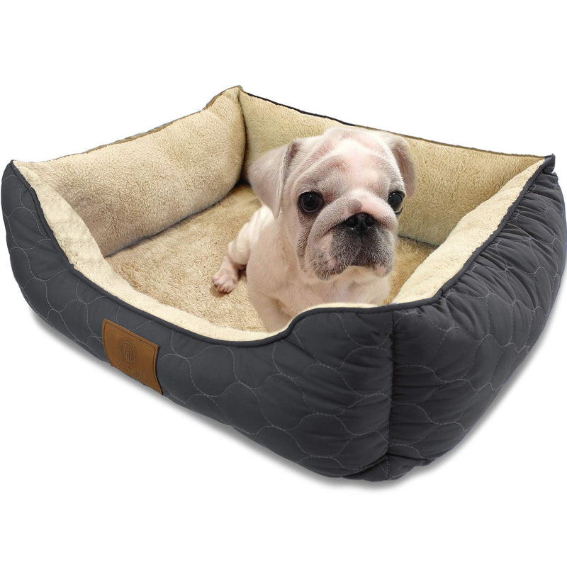 American Kennel Club Orthopedic Circle Stitch Cuddler Pet Bed, Gray 25x21x8" - PawsPlanet Australia