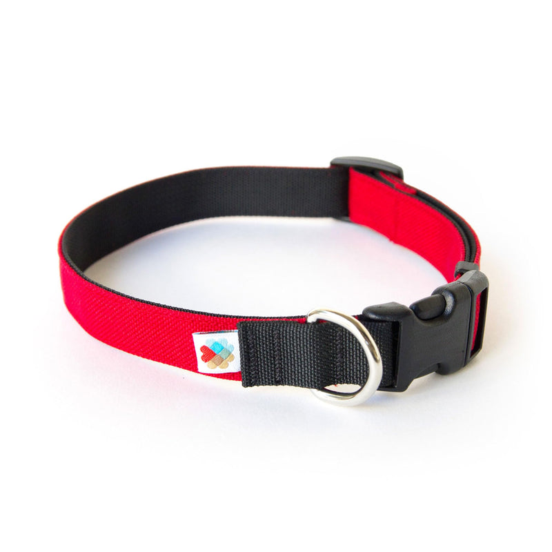 Dog Collar, Lightweight, Heavy Duty Dog Collar with Buckle, Fabric Pet Collar, Breathable & Adjustable Puppy Collar, Dog Collars for Medium Dogs (Red, Medium - 10-16 Inch) - Wildebeest Medium (10-16 Inch) Red - PawsPlanet Australia