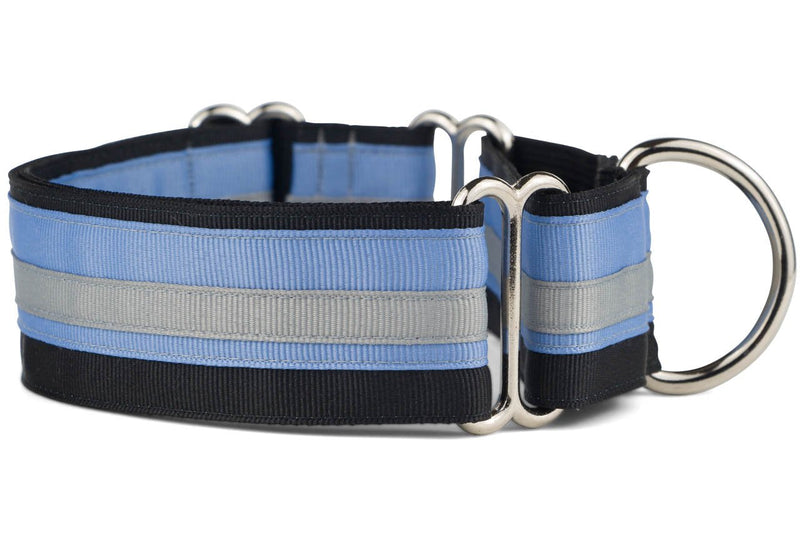 If It Barks - 1.5" Martingale Collar for Dogs - Adjustable - Nylon - Strong and Comfy - Ideal for Training - Made in USA - Large, Black Ice Large (19"-30") w/o Buckle - PawsPlanet Australia