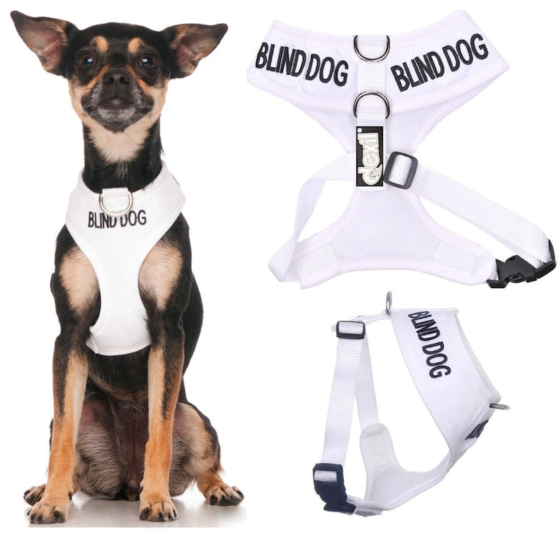 Dexil Blind Dog XS White Color Coded Non-Pull Front and Back D Ring Padded and Waterproof Vest Dog Harness - PawsPlanet Australia