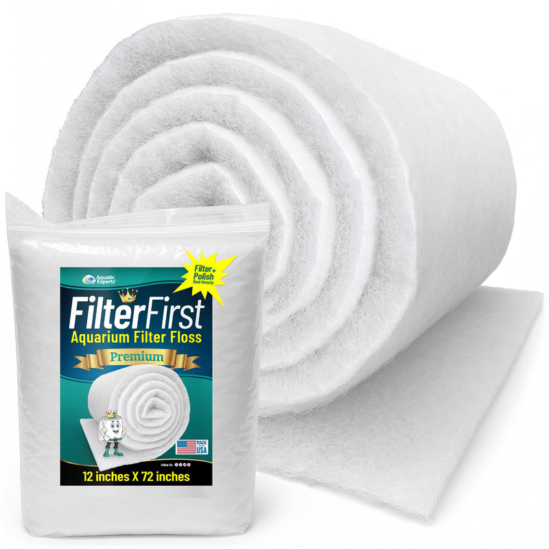 Aquatic Experts Aquarium Filter Floss for Fish Tank Filters - FilterFirst Aquarium Filter Pad - Media Roll for Crystal Clear Water, 3/4" - 1" Thick (12 Inch Wide, 72 Inch Long) 12 Inch Wide - PawsPlanet Australia