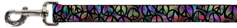 Buckle-Down Pet Leash - Peace Psychedelic - 4 Feet Long - 1.5" Wide - PawsPlanet Australia