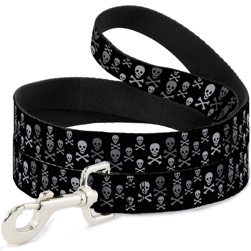 Buckle-Down Pet Leash - Multi Skull Black/Gray - 4 Feet Long - 1" Wide - PawsPlanet Australia
