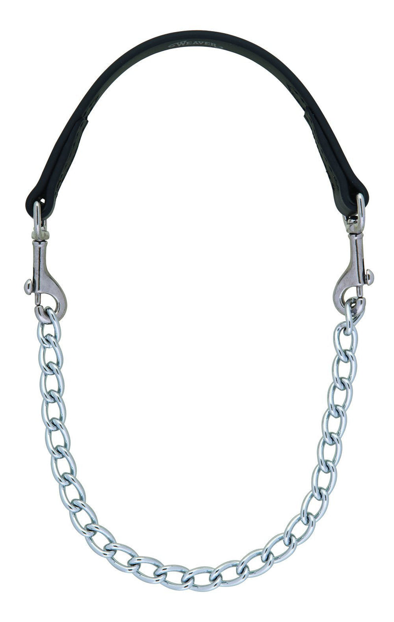 Weaver Leather Brahma Webb Goat Collar, Nickel Plated Chain Black Regular - PawsPlanet Australia