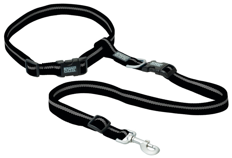 Terrain D.O.G. Weaver Leather Jogging Leash 1" Black - PawsPlanet Australia