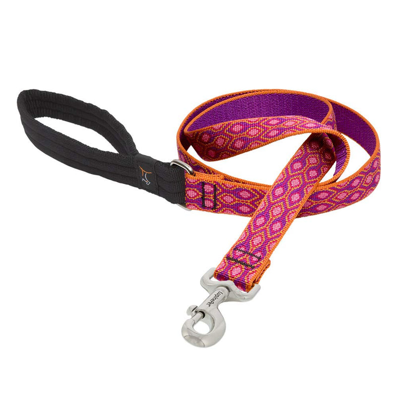 LupinePet Originals 1" Alpen Glow 6-Foot Padded Handle Leash for Medium and Larger Dogs 1" wide; 6-ft long - PawsPlanet Australia