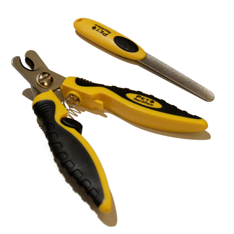 Pet Republique Dog Nail Clippers - Puppy, Small to Large Dog, Large Bird Claws Nails Trimmer Tool – Sharp and Durable Angled Blades with Protective Guard - Size Large with Filer - PawsPlanet Australia
