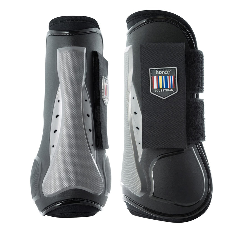 HORZE Impact Air Shock Tendon Boots - Black - Horse - PawsPlanet Australia