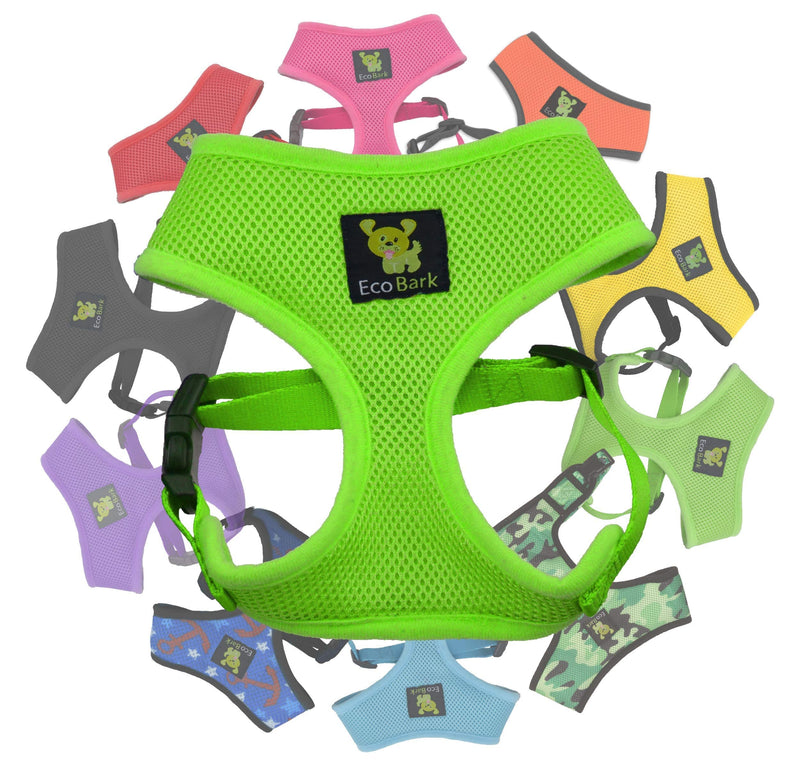 EcoBark Dog Harness - Eco-Friendly Max Comfort Harnesses - Luxurious Soft Mesh Halter - Over The Head Harness Vest- No Pull and No Choke for Puppy, Toy Breeds & Small Dogs (Small, Green) 2. Small-6 to 9 lbs - Neck Up to 9.8 in - PawsPlanet Australia