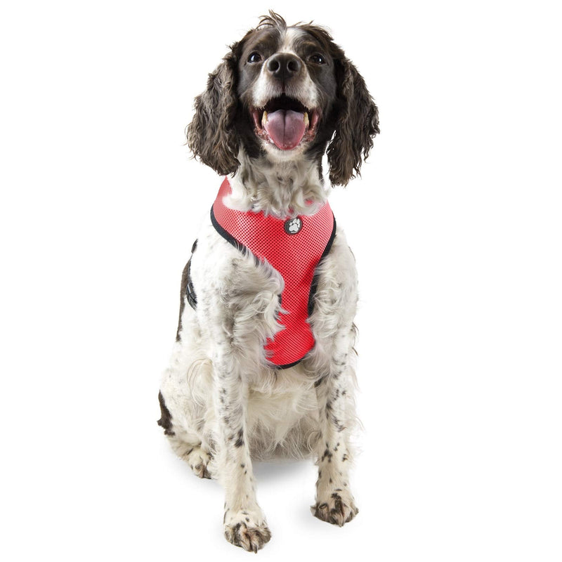 Furhaven Adjustable Padded Mesh Dog Harness - Red, Large - PawsPlanet Australia