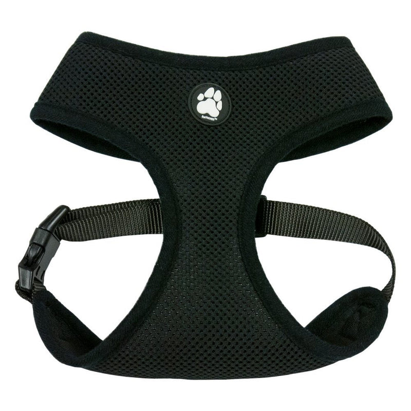 Furhaven Adjustable Padded Mesh Dog Harness - Black, Large - PawsPlanet Australia
