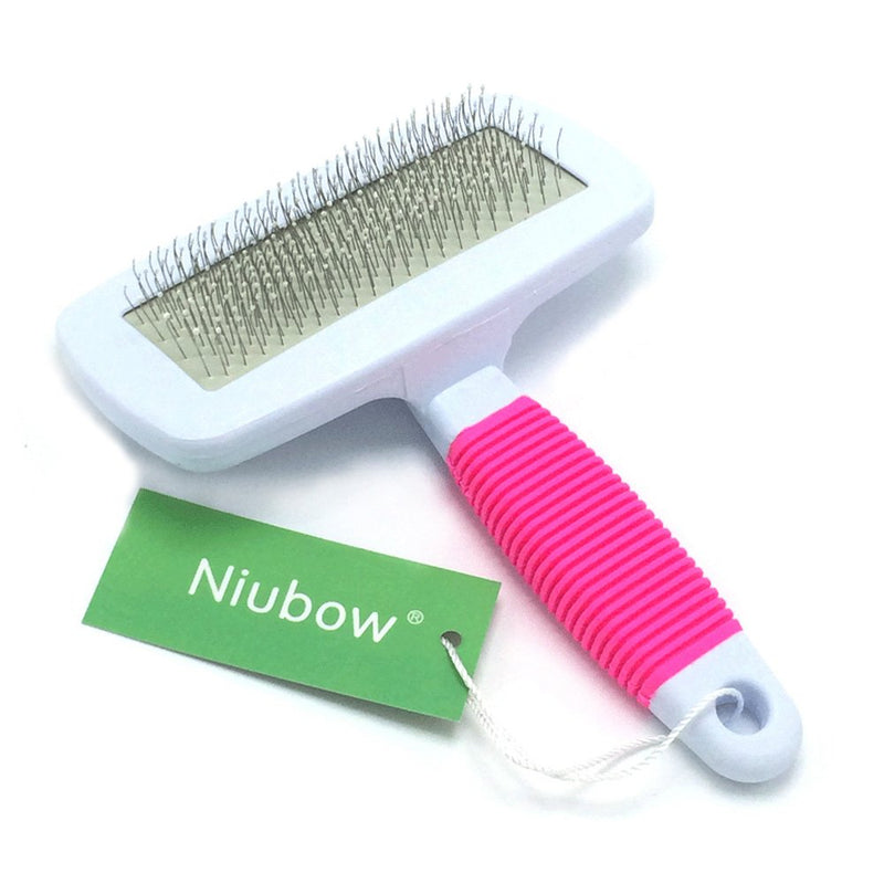 Professional Quality Pet Slicker Brush with Coated Pin Tips for Dogs & Cats - Gently Removes Mats & Loose Dead Hair Easily (Large, Pink) Large (Pack of 1) - PawsPlanet Australia