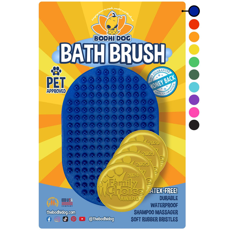 Bodhi Dog Shampoo Brush - Pet Grooming & Bath Supplies for Dogs and Cats - Bath Brush for Long & Short Hair - Premium Scrubber for Shower, Bathing & Massage (One Pack, Blue) One Pack - PawsPlanet Australia