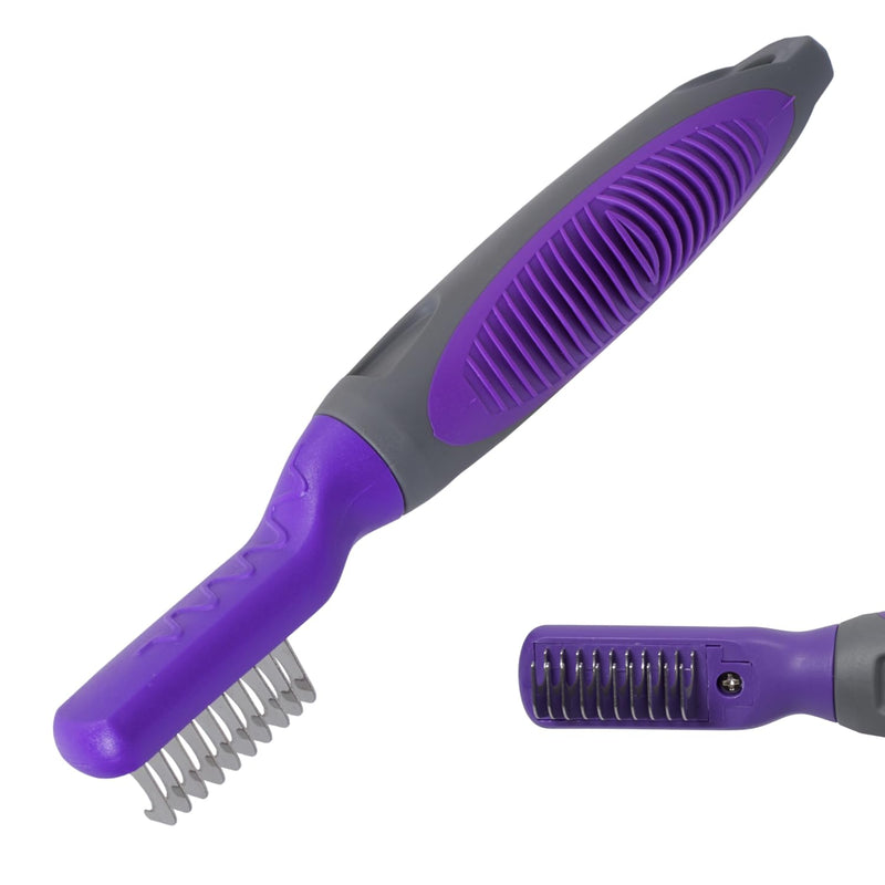 Hertzko Cat and Dog Dematting Tools Single Sided Dog and Cat Dematting Comb - for All Pets - Effortlessly Removes Tangles, Mats, and Loose Fur - Safe, Easy Grooming for Cats and Dog - Large - PawsPlanet Australia