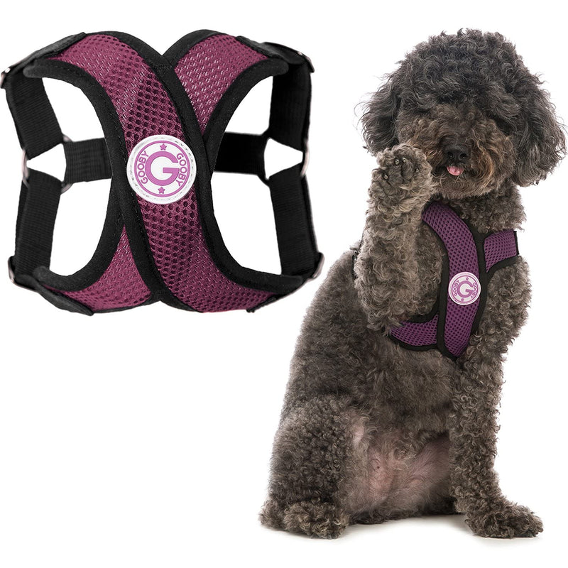Gooby - Comfort X Step-in Harness, Choke Free Small Dog Harness with Micro Suede Trimming and Patented X Frame, Purple, X-Large - PawsPlanet Australia
