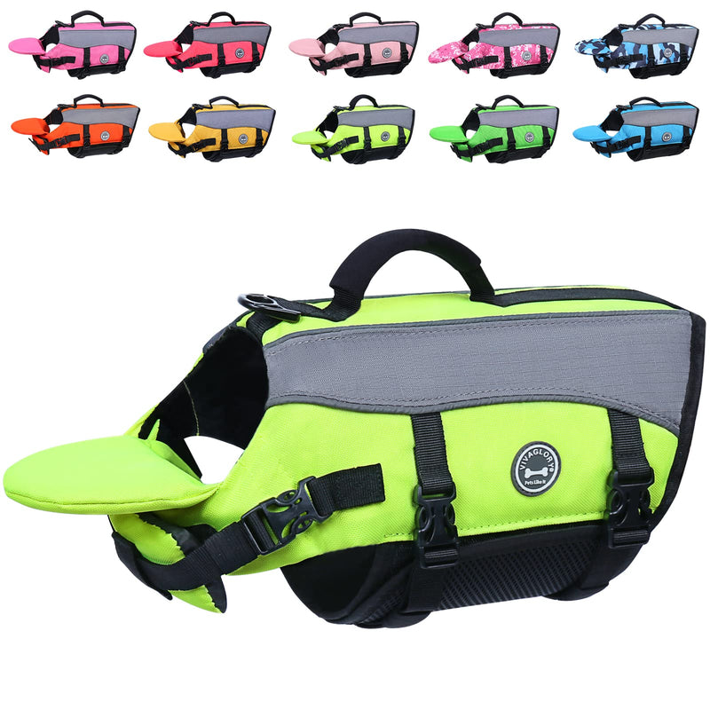 VIVAGLORY Dog Life Jacket with Removable Front Float, Life Vest for Dogs with Reflective Trims & Extra Padding for Swimming & Boating, Bright Yellow, L L: 25-31 inch (Ribcage Girth) - PawsPlanet Australia