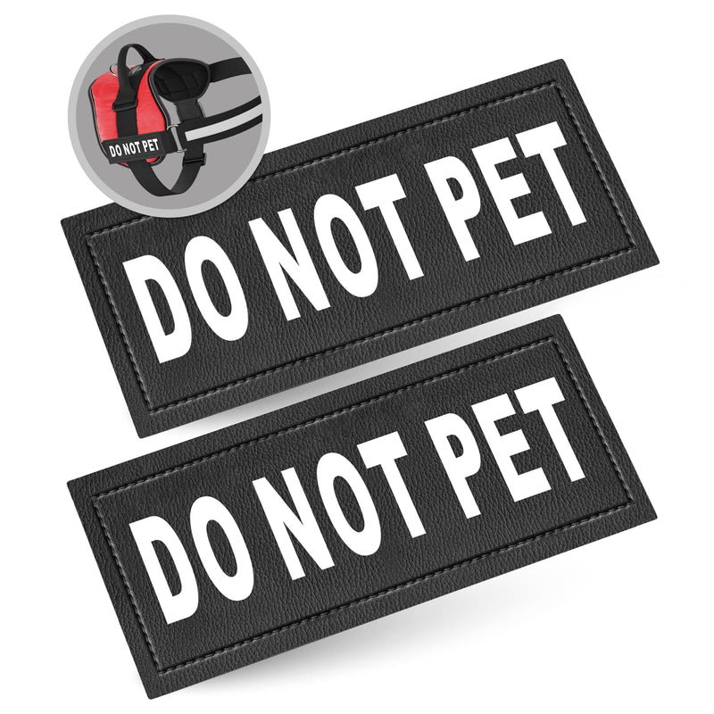 Industrial Puppy Do Not Pet Patch - Attachable Patches with Hook Backing for Do Not Pet Dog Vest Harness or Collar - Service Dog, Emotional Support, Service Dog in Training, and Therapy Patches Black, White Small (1.5 x 4") - PawsPlanet Australia