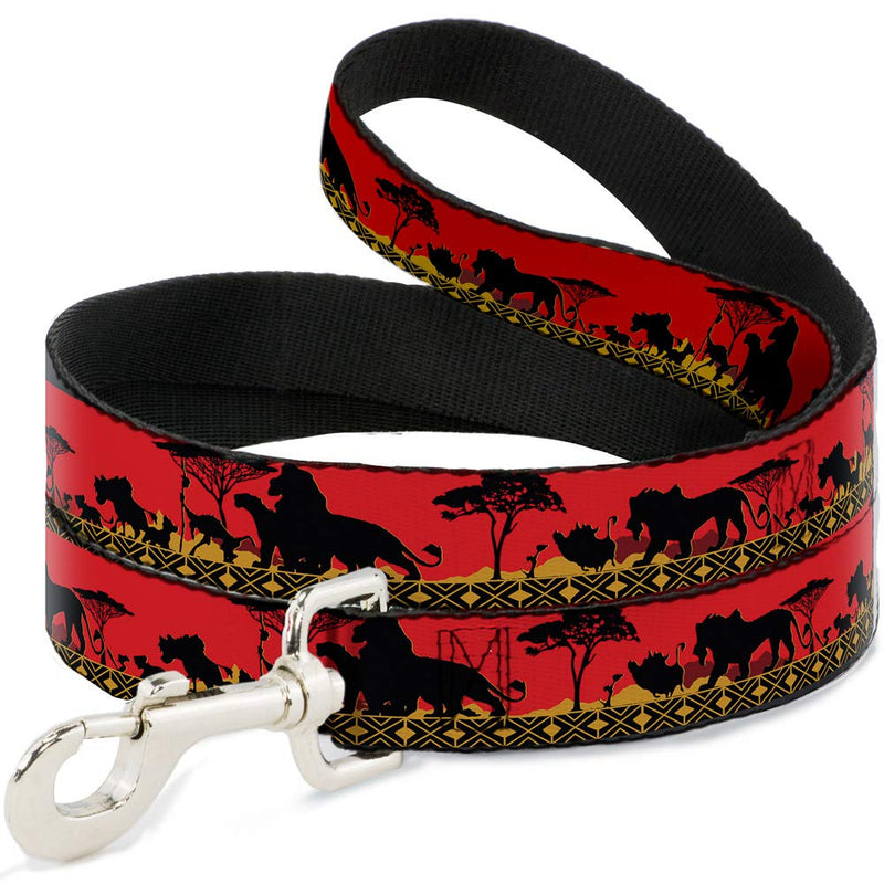 Buckle-Down Pet Leash - Mufasa & Simba JUST CAN'T WAIT TO BE KING/Family Silhouette - 6 Feet Long - 1.5" Wide Multicolor - PawsPlanet Australia