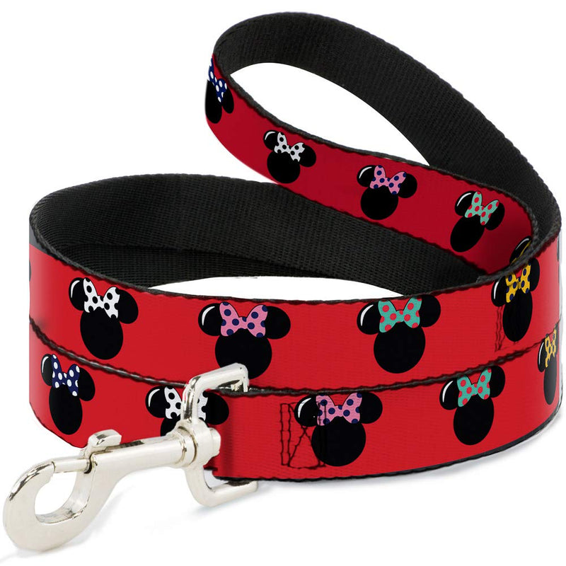 Buckle-Down Pet Leash - Minnie Mouse Silhouette Red/Black/Polka Dot - 6 Feet Long - 1.5" Wide - PawsPlanet Australia