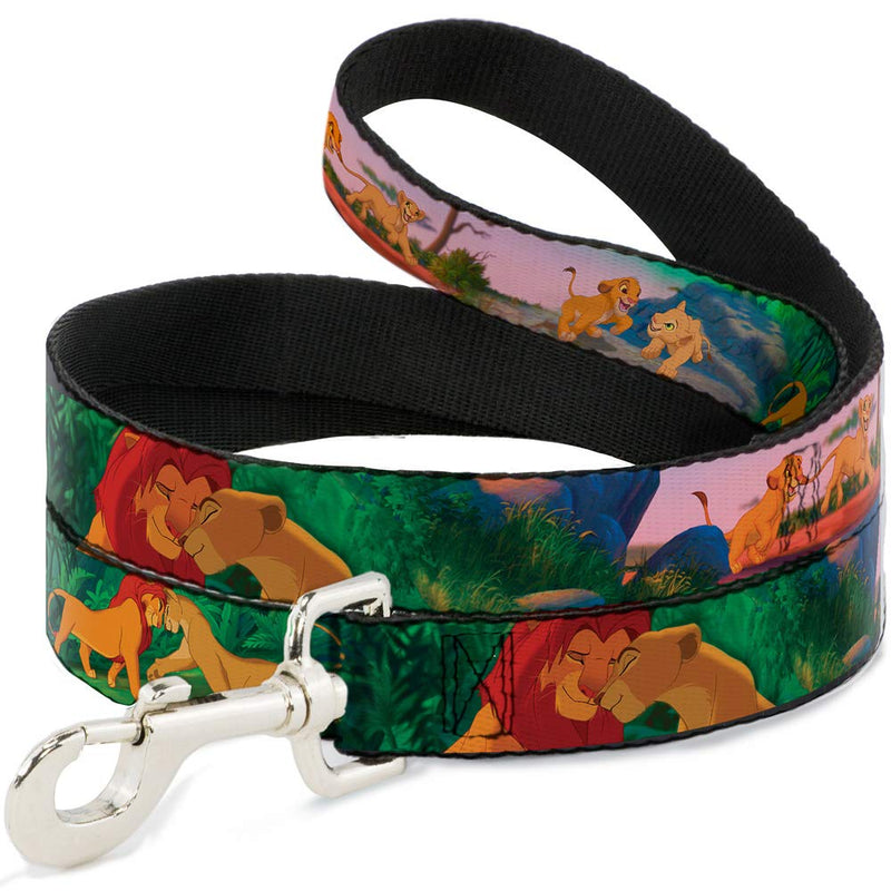 Buckle-Down Pet Leash - Lion King Simba & Nala Growing Up Scenes - 6 Feet Long - 1.5" Wide