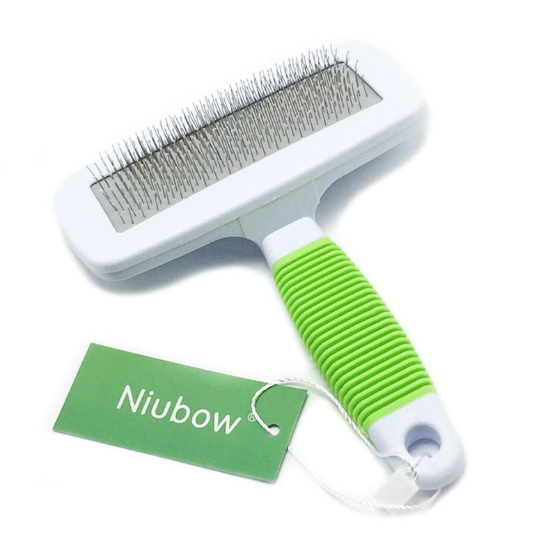 Professional Quality Pet Slicker Brush with Coated Pin Tips for Dogs & Cats - Gently Removes Mats & Loose Dead Hair Easily (Large, Green) Large (Pack of 1)