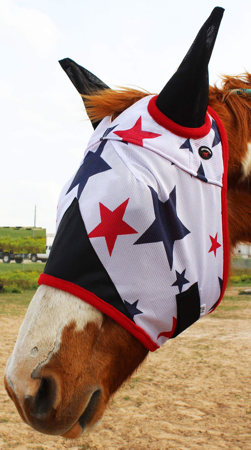 CHALLENGER Horse Summer Airflow Mesh Stars FlyMask 73257 - PawsPlanet Australia