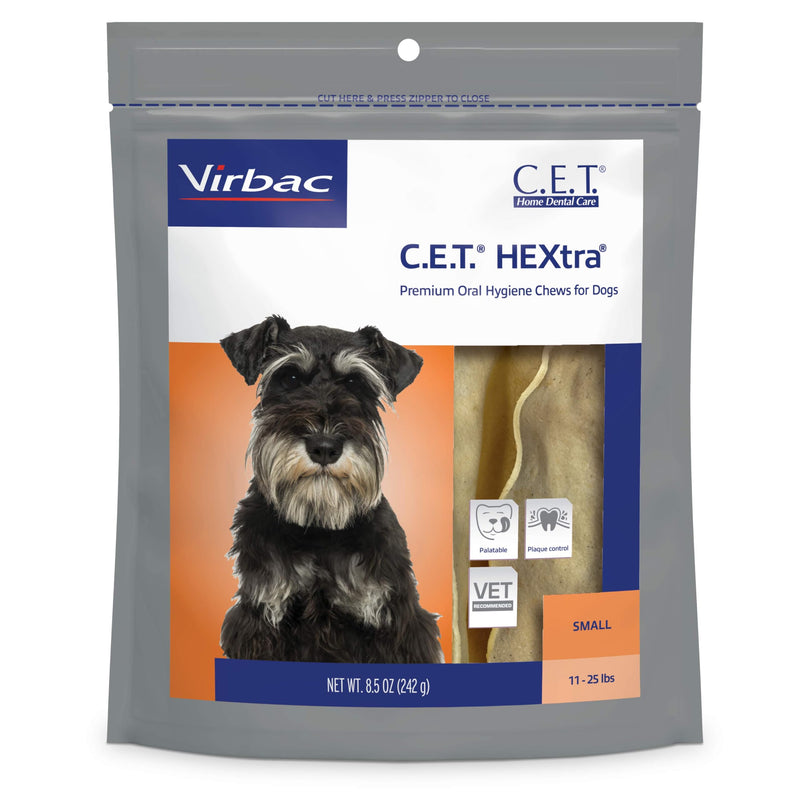 Virbac C.E.T. HEXtra Premium Oral Hygiene Chews for Dogs, 11-25 lbs, 8.5 Oz 8.5 Ounce (Pack of 1) - PawsPlanet Australia