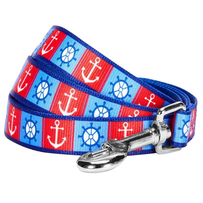 Blueberry Pet Essentials 2 Patterns Classy Bon Voyage Nautical Ocean Harbor Designer Dog Leash, 5 ft x 5/8", Small, Durable Leashes for Dogs 5' * 5/8" (Pack of 1) - PawsPlanet Australia