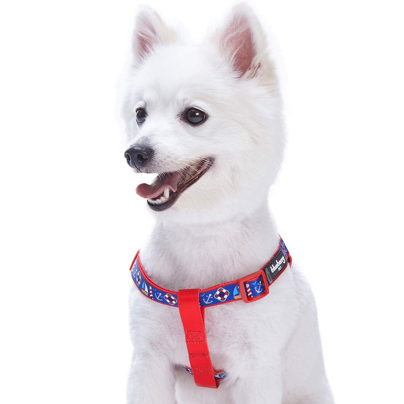 Blueberry Pet Essentials 2 Patterns Step-in Peace Bon Voyage Nautical Blue Dream Designer Dog Harness, Chest Girth 26" - 39", Large, Adjustable Harnesses for Dogs (26"-39") Chest Girth (Pack of 1) - PawsPlanet Australia